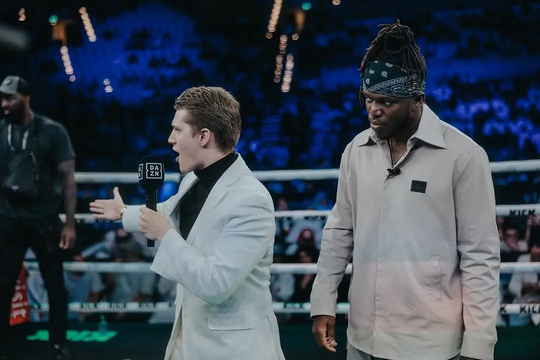 Ben Davis and KSI ringside at DAZN X Series 19 in Qatar