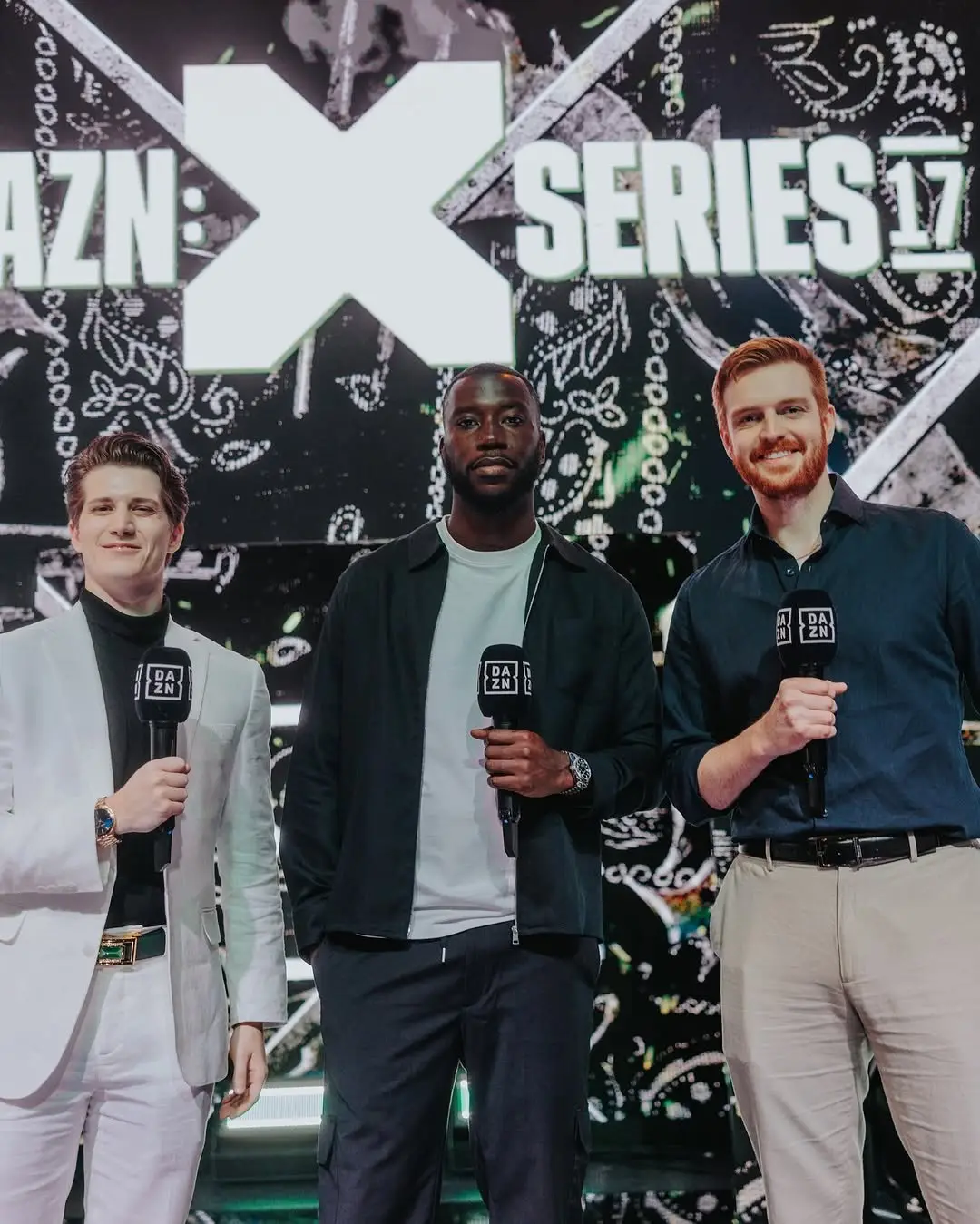 Ben Davis with the DAZN broadcast team at the X Series 17 desk in Dublin